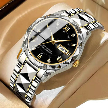 silver gold watch